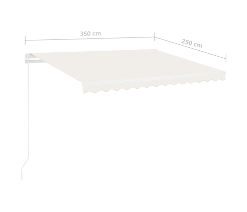 Toldo de pie automático crema 350x250 cm
