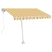 Toldo de pie automático amarillo y blanco 350x250 cm