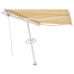 Toldo de pie automático amarillo y blanco 350x250 cm