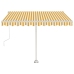 Toldo de pie automático amarillo y blanco 350x250 cm