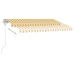 Toldo de pie automático amarillo y blanco 350x250 cm