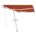 Toldo de pie automático naranja y marrón 350x250 cm