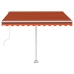 Toldo de pie automático naranja y marrón 350x250 cm