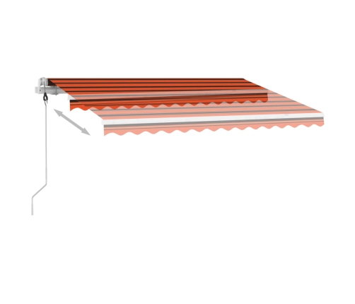 Toldo de pie automático naranja y marrón 350x250 cm