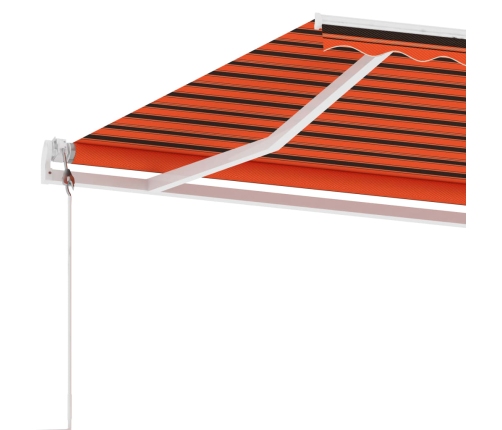 Toldo de pie automático naranja y marrón 350x250 cm