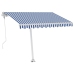 Toldo automático LED sensor de viento azul y blanco 350x250 cm