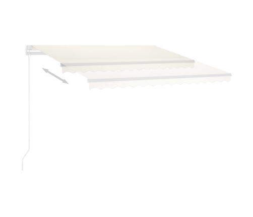 Toldo automático con LED y sensor de viento crema 350x250 cm