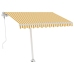 Toldo automático LED sensor de viento amarillo blanco 350x250cm