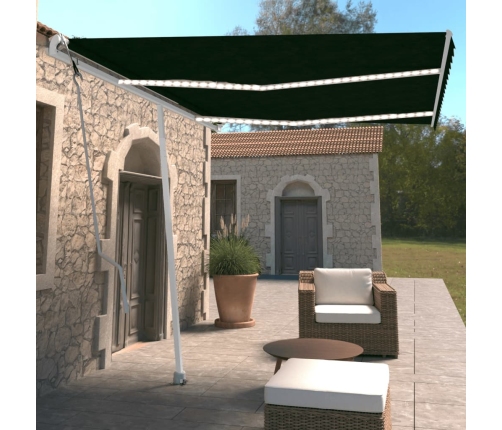 Toldo automático con LED y sensor de viento antracita 350x250cm