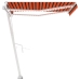 Toldo automático LED sensor de viento naranja marrón 350x250 cm