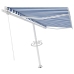 Toldo de pie retráctil manual azul y blanco 400x300 cm