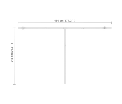 Toldo de pie retráctil manual azul y blanco 400x300 cm