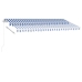 Toldo de pie retráctil manual azul y blanco 400x300 cm