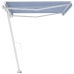 Toldo de pie retráctil manual azul y blanco 400x300 cm