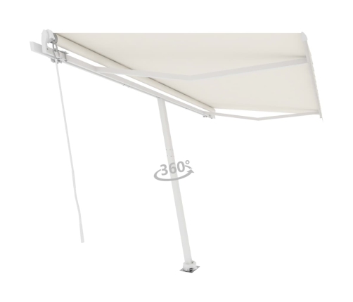 Toldo de pie retráctil manual crema 400x300 cm