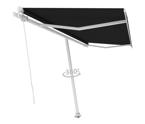 Toldo de pie manual retráctil gris antracita 400x300 cm