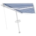 Toldo retráctil manual con LED azul y blanco 400x300 cm