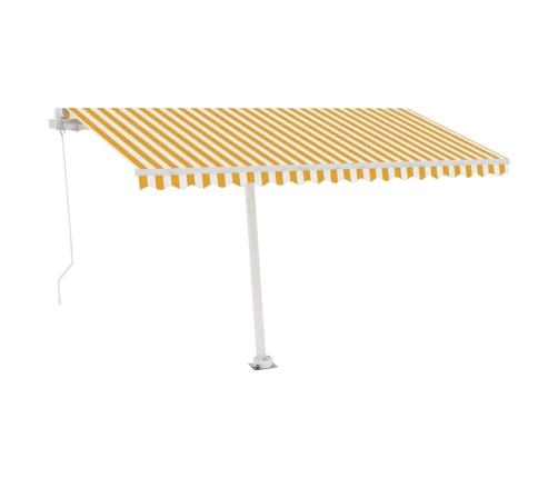 Toldo retráctil manual con LED amarillo y blanco 400x300 cm