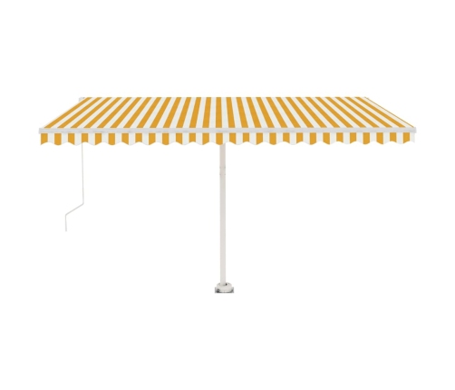 Toldo retráctil manual con LED amarillo y blanco 400x300 cm