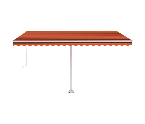 Toldo manual retráctil con LED naranja y marrón 400x300 cm