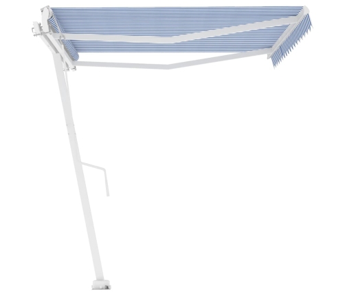 Toldo de pie automático azul y blanco 400x300 cm