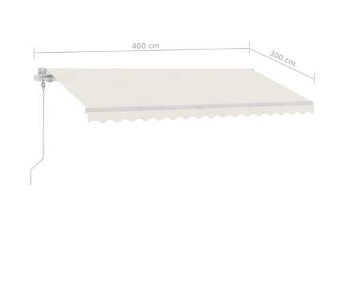 Toldo de pie automático crema 400x300 cm