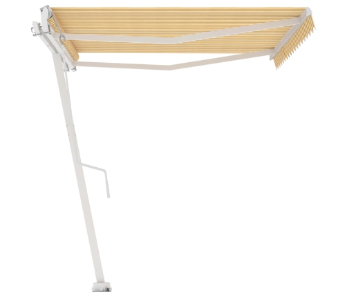 Toldo de pie automático amarillo y blanco 400x300 cm