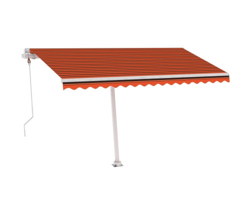 Toldo de pie automático naranja y marrón 400x300 cm