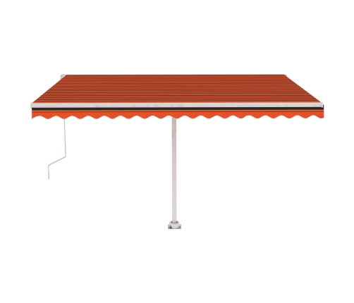 Toldo de pie automático naranja y marrón 400x300 cm