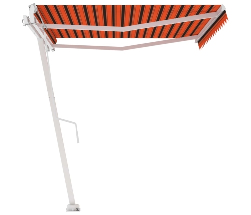 Toldo de pie automático naranja y marrón 400x300 cm