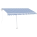 Toldo automático LED sensor de viento azul y blanco 400x300 cm