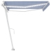 Toldo automático LED sensor de viento azul y blanco 400x300 cm