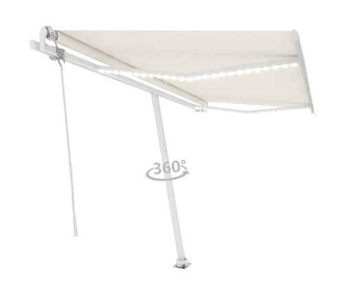 Toldo automático con LED sensor de viento crema 400x300 cm