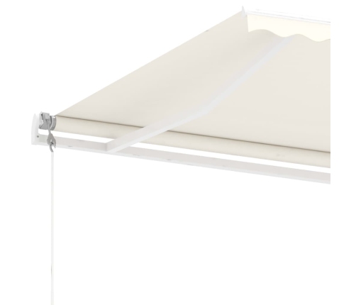 Toldo automático con LED sensor de viento crema 400x300 cm