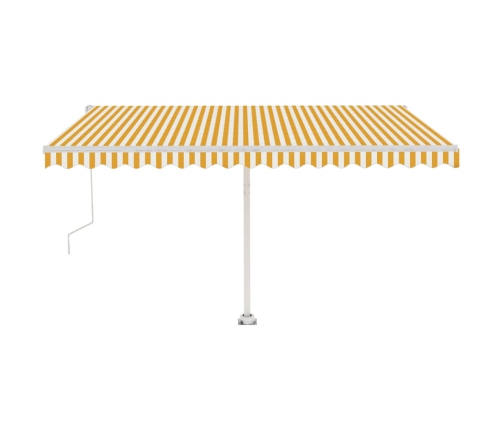 Toldo automático LED sensor de viento amarillo blanco 400x300cm