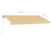 Toldo automático LED sensor de viento amarillo blanco 400x300cm