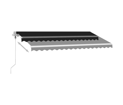 Toldo automático LED y sensor de viento antracita 400x300 cm