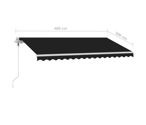 Toldo automático LED y sensor de viento antracita 400x300 cm