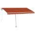 Toldo automático LED sensor de viento naranja/marrón 400x300 cm