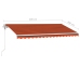 Toldo automático LED sensor de viento naranja/marrón 400x300 cm