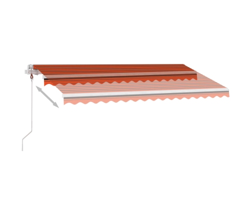 Toldo automático LED sensor de viento naranja/marrón 400x300 cm