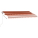 Toldo automático LED sensor de viento naranja/marrón 400x300 cm