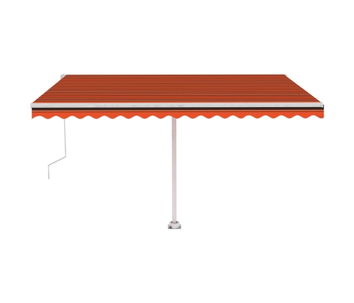 Toldo automático LED sensor de viento naranja/marrón 400x300 cm