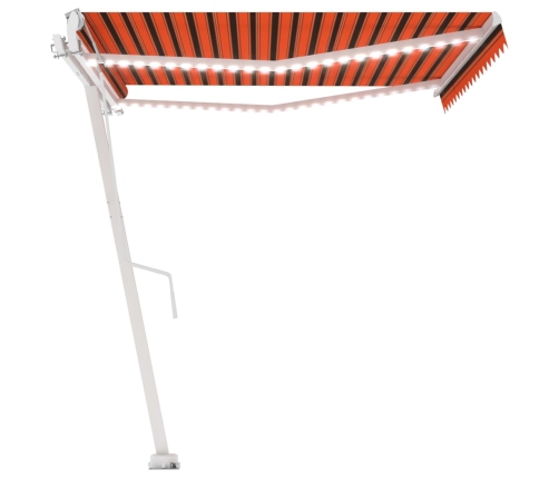 Toldo automático LED sensor de viento naranja/marrón 400x300 cm