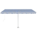 Toldo de pie manual azul y blanco 450x300 cm