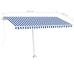 Toldo de pie manual azul y blanco 450x300 cm