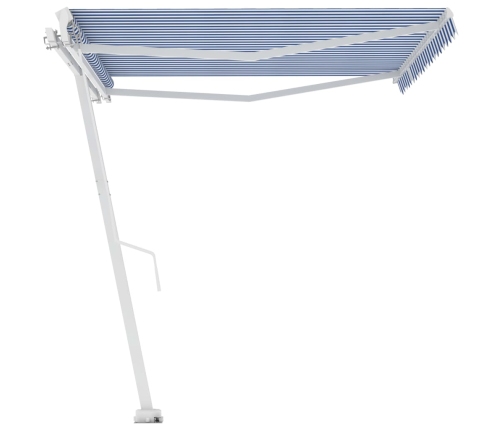 Toldo de pie manual azul y blanco 450x300 cm