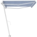 Toldo de pie manual azul y blanco 450x300 cm