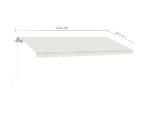 Toldo de pie retráctil manual crema 450x300 cm