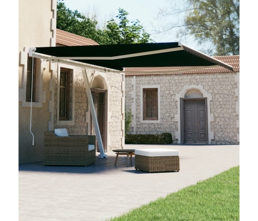 Toldo de pie retráctil manual gris antracita 450x300 cm